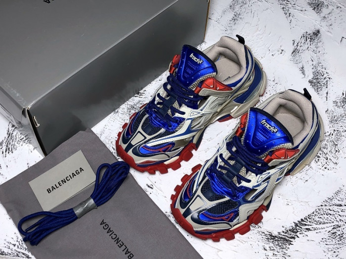 bl track trainers sneaker grey blue red h903p079